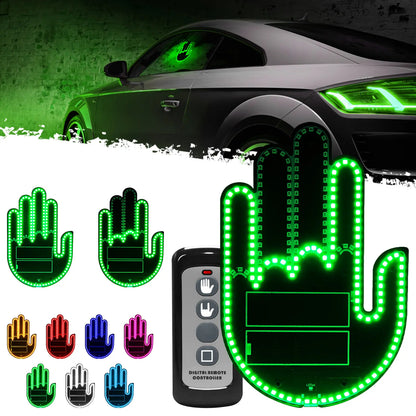 DIBMS Remote Control LED Car Gesture Light – Rechargeable Finger Hand Sign for Rear Window