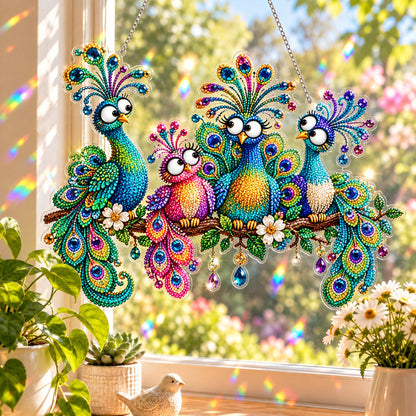 🐦✨ Sunny Birds Diamond Art Suncatcher DIY Kit