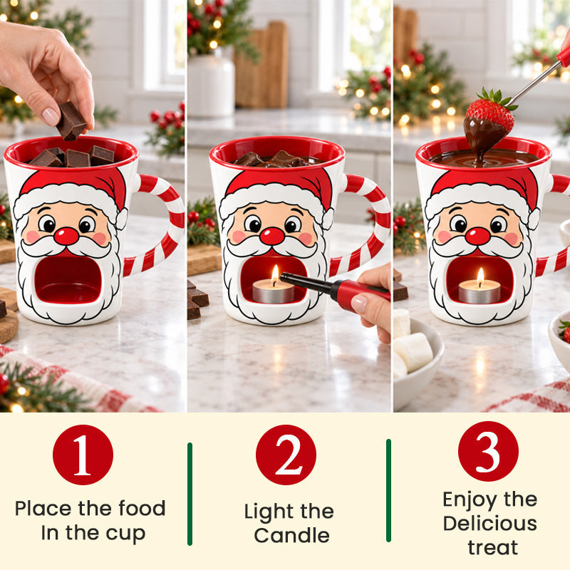 🎄🍫 Christmas Chocolate Fondue Mug – Melt, Dip & Enjoy ✨