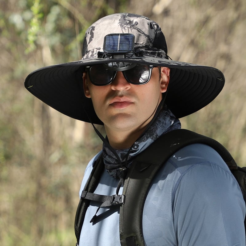 🔥Last Day Sale🔥 - Outdoor Wide Brim Sun Hat With Solar Fan