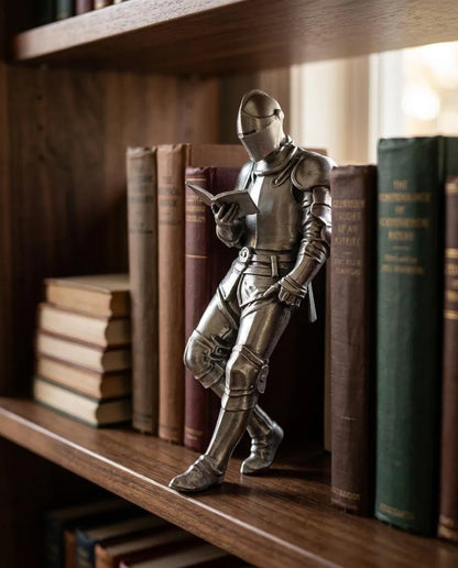 ⚔️📖 Reading Knight Bookshelf Statue | Medieval Fantasy Bookend Décor