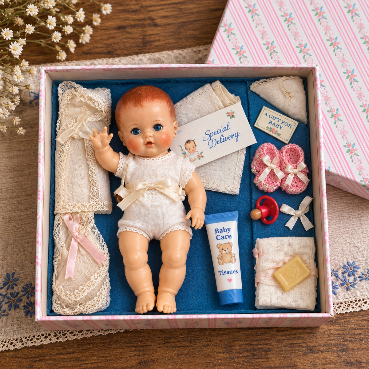 Vintage Baby Doll Gift Box Set