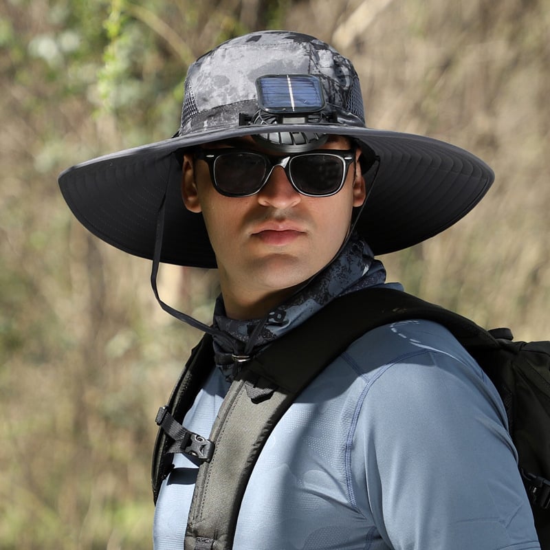 🔥Last Day Sale🔥 - Outdoor Wide Brim Sun Hat With Solar Fan