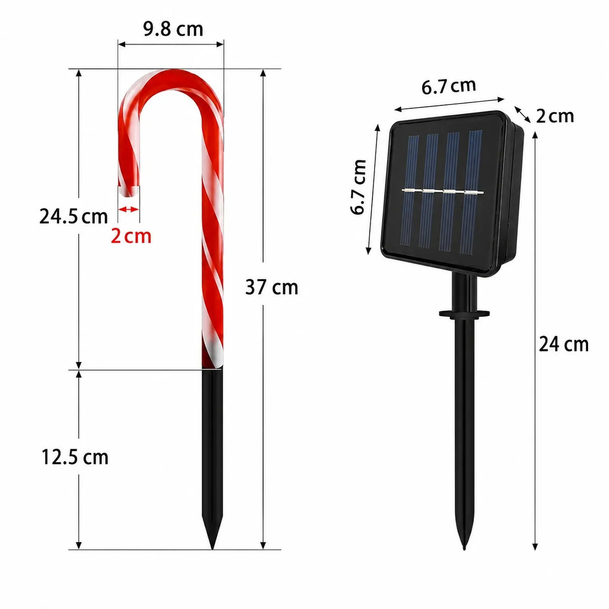 🎄🍭 Solar Candy Cane Garden Lights – 5-Piece Christmas Pathway Glow Set