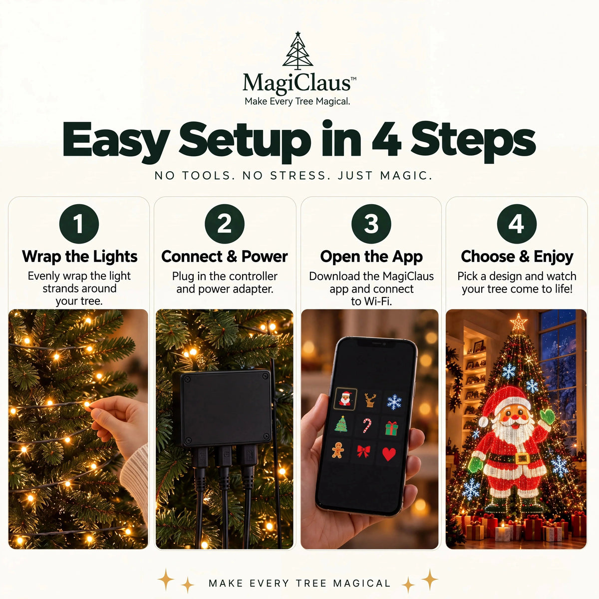 ⚡️FREE SHIPPING🔥-Smart Animated Christmas Tree Lights – App-Controlled LED Effects