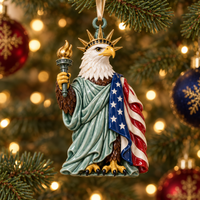 🗽 Lady Liberty Eagle with Torch & Flag