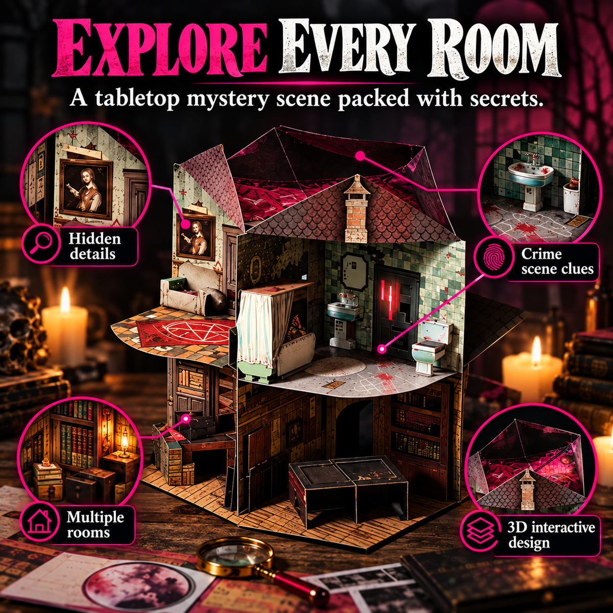✨ 3D Pop-Up Mystery Manor – Immersive Murder Mystery Puzzle Game