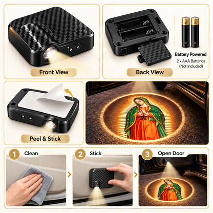 🙏 RoadBlessing™ Our Lady of Guadalupe Car Door Projector Light ✨