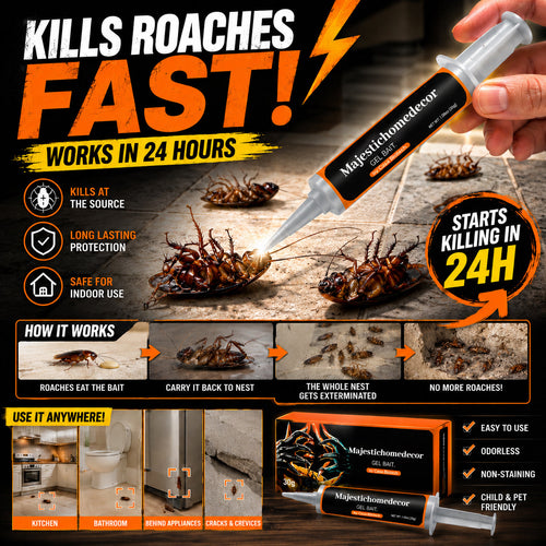 💥 [2026 Upgraded Formula] Professional Cockroach Gel Bait – Eliminates Entire Nest