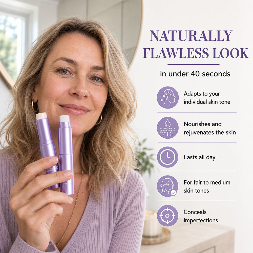 2-in-1 Color-Adapting Foundation Stick – Lightweight Coverage & Natural-Looking Finish