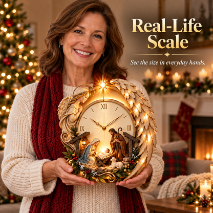 ✨ Bethlehem Story Glow Clock™ | Lighted Angel Nativity Christmas Wall Décor