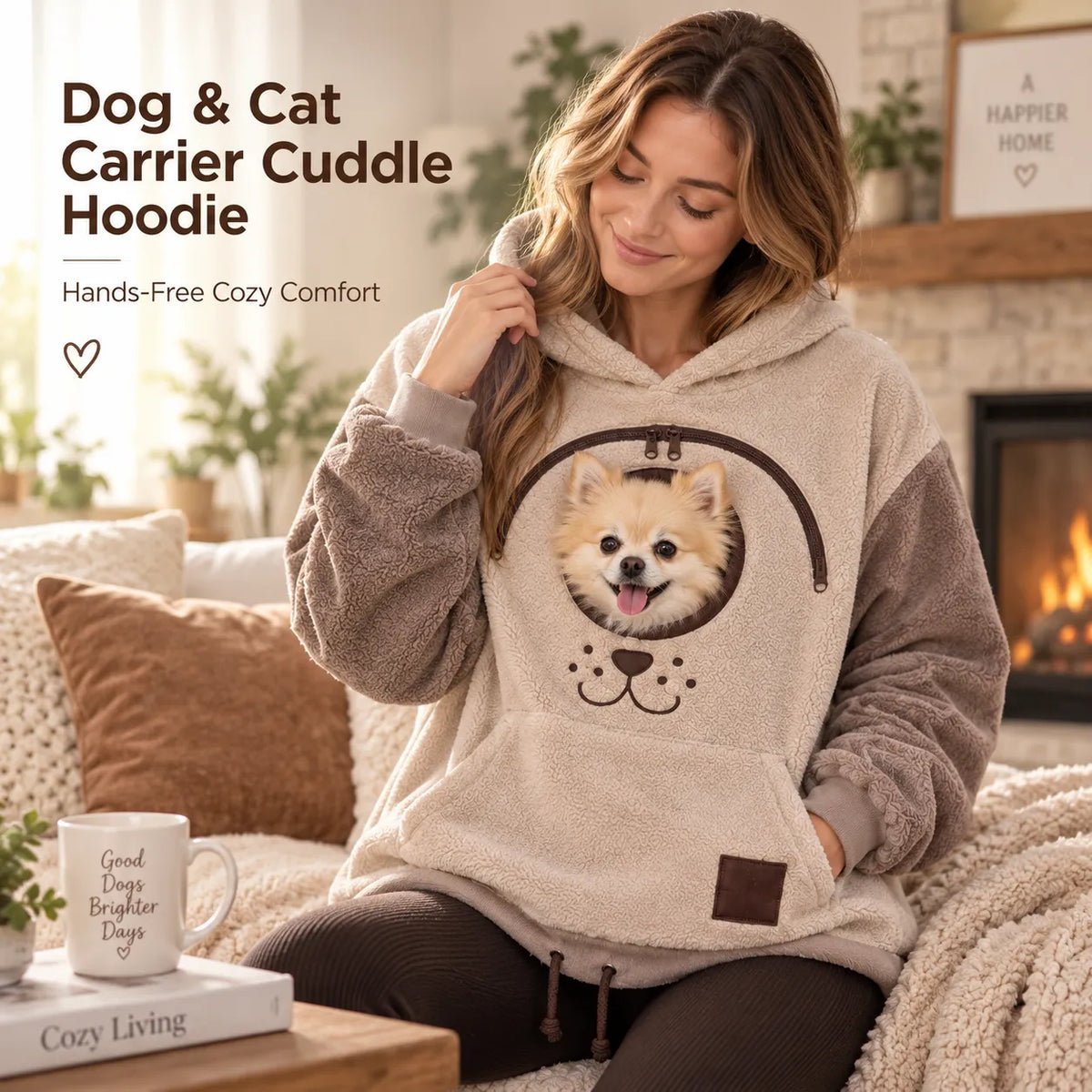 🐾 Cozy Pet Carrier Hoodie — Built-In Pouch for Cats & Small Dogs
