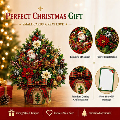 🌲 Pop-Up Christmas Tree Card ✨ Turns Into Freestanding Festive Table Decor