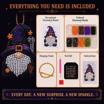 🔥HOT SALE 49% OFF - 🎃✨ 31 Days of Gnome Surprises Halloween Diamond Painting Advent Calendar