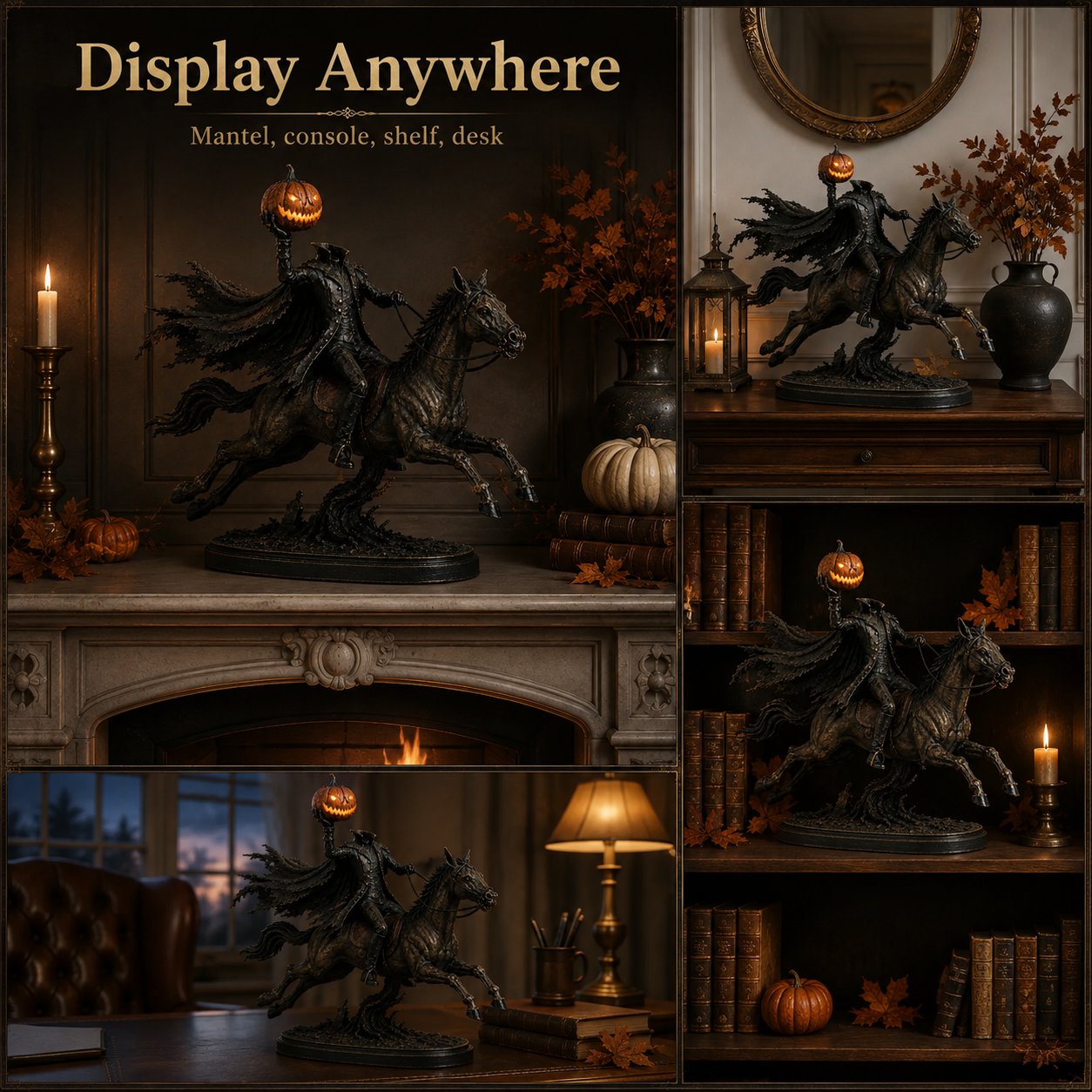 🎃🏇 Midnight Chase Headless Horseman Statue