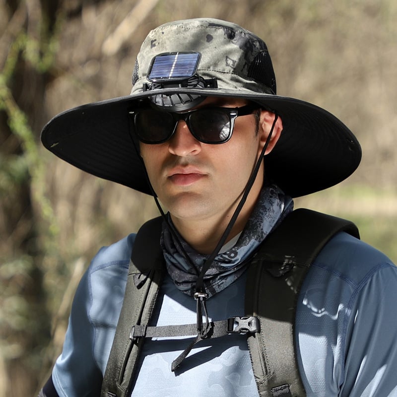 🔥Last Day Sale🔥 - Outdoor Wide Brim Sun Hat With Solar Fan