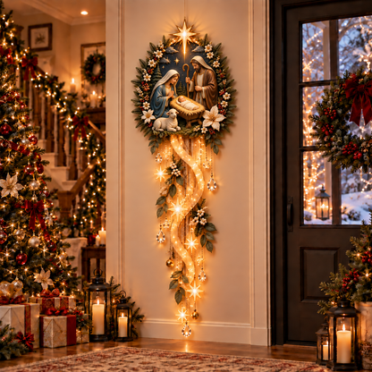 ⏳ Last Day 49% OFF – ✝️ Nativity Starfall Wall Light | Warm Golden Bethlehem Glow for Christmas Walls & Faith-Filled Homes ⭐