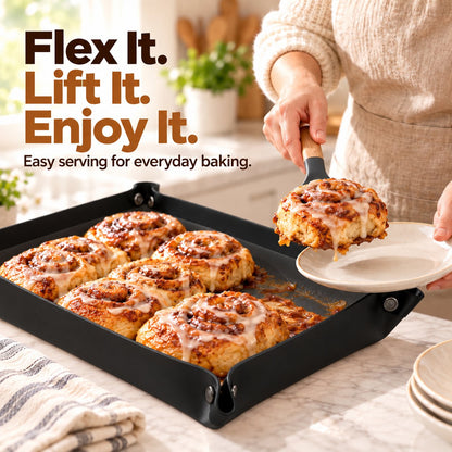 🍪 Foldable Silicone Baking Tray – Bake, Release & Store with Ease