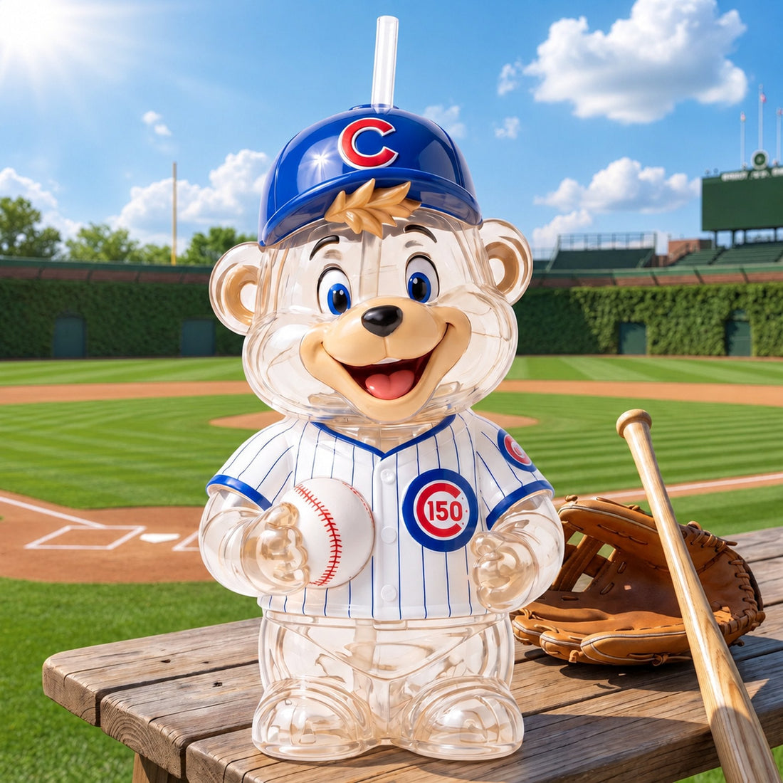 Chicago baseball bear 150th anniversary tumbler