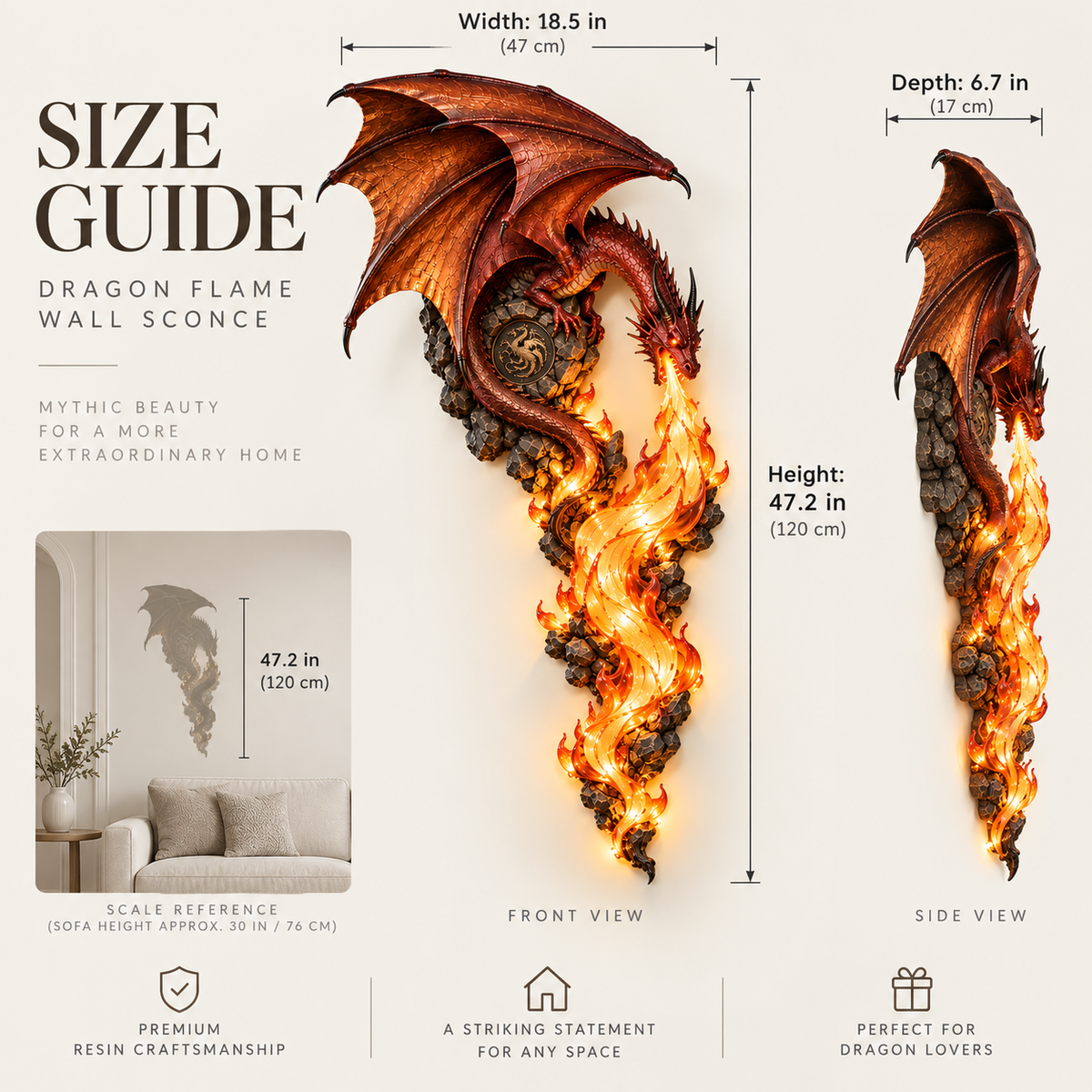 🔥 Last Day 49% OFF - 🐉 Dragonfire Guardian™ Wall Sconce – A Legendary Flame Awakens On Your Wall