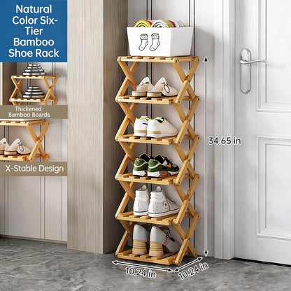 The 9-Tier No-Assembly Bamboo Rack ! ✨👟
