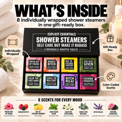 ✨ Bad Day Shower Steamers Gift Set – 8 Scented Self-Care Shower Tablets
