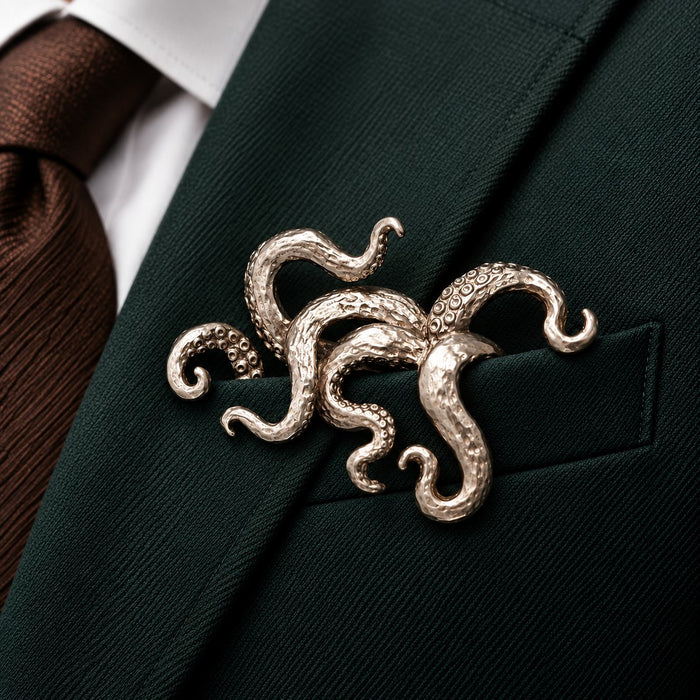 Octopus animal brooch