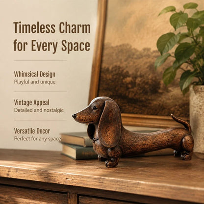 Wooden Dachshund Decor Figurine
