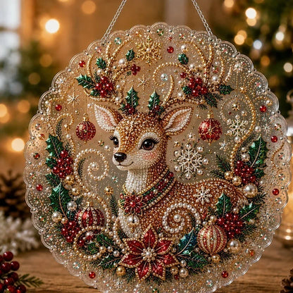 🎅Christmas Pre Sale 60% OFF!!🎄Christmas Pearl Diamond Art Hanging Ornament Kit | Resistant Non-Fading Pearl Beads DIY Handmade Holiday Hanging Decor 🎅💎