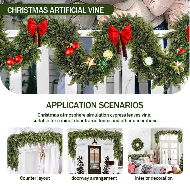 🎁Hot Sale Promotion 49% OFF🔥5-6 FT Christmas Cedar Garland for Mantle