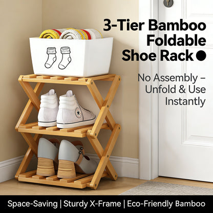 The 9-Tier No-Assembly Bamboo Rack ! ✨👟
