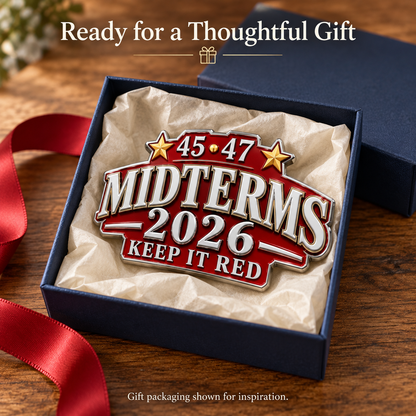 🇺🇸 Premium 3D Metal '45-47 Keep It Red' 2026 Midterms Car Emblem | Heavy-Duty Bumper Badge