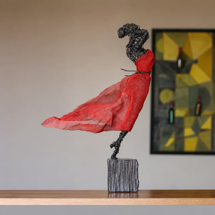 💃Wire Female Ballet Sculpture | Unique Handcrafted Art Ornament, Elegant Decor for Living Room & Art Lovers🎁