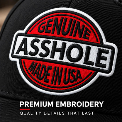Genuine Asshole Hat | Funny Embroidered Attitude Cap-Made by Jim