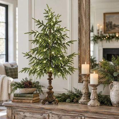 🎄🌙Vintage Lighted Norfolk Pine Trees