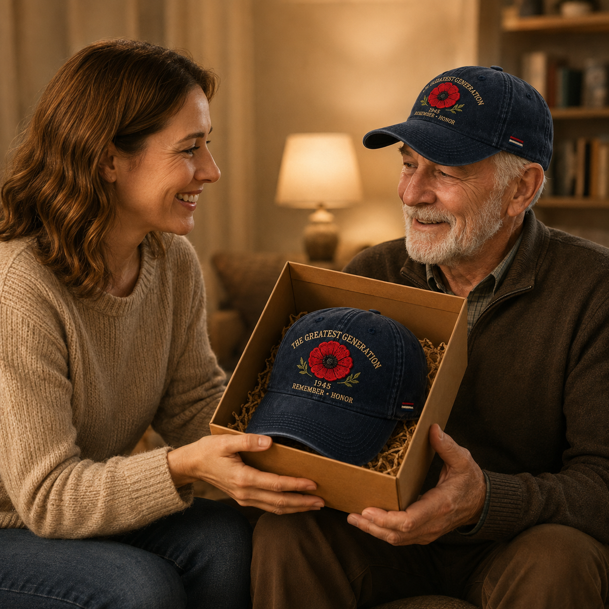 🎁 The Greatest Generation 1945 Memorial Poppy Cap – Remember & Honor