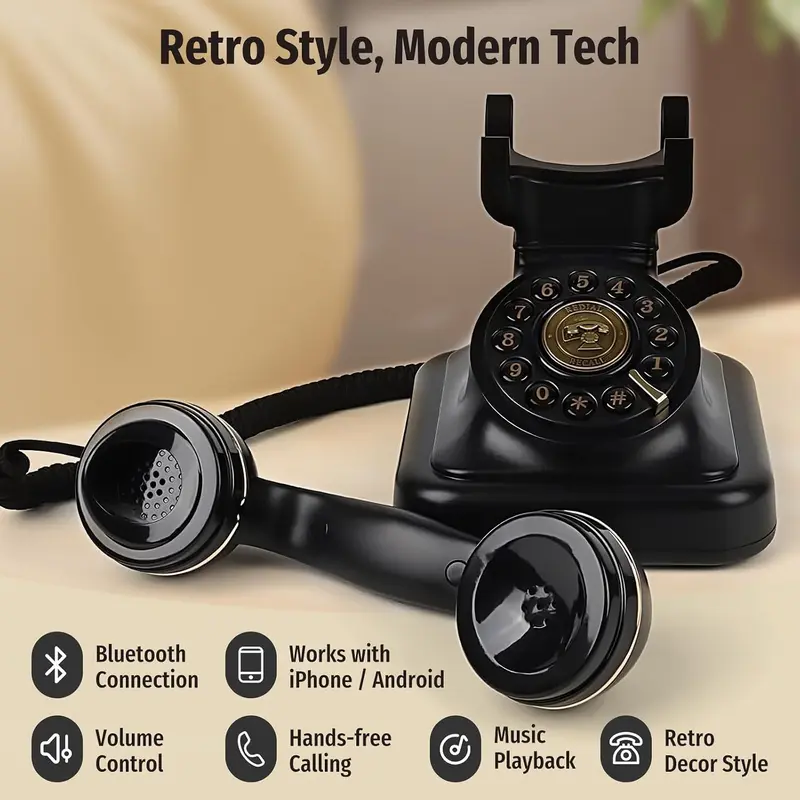 ☎️🌈 Vintage Old Fashioned Telephone with Speakerphone & Volume Control 📞