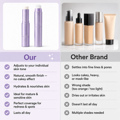 2-in-1 Color-Adapting Foundation Stick – Lightweight Coverage & Natural-Looking Finish