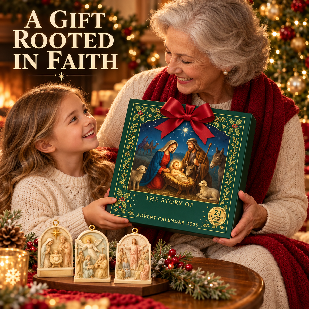 2026 Story of Jesus – 24 Days of Faith & Wonder Advent Calendar with 24 Unique Biblical Scene Miniatures, Christian Christmas Collectible Gift