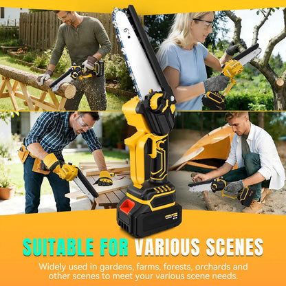 6-Inch Cordless Mini Chainsaw | One-Hand Electric Wood Cutter for Garden & Yard