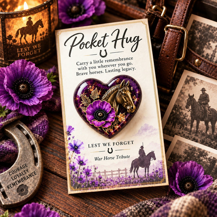 Purple War Horse tribute Pocket Hug design