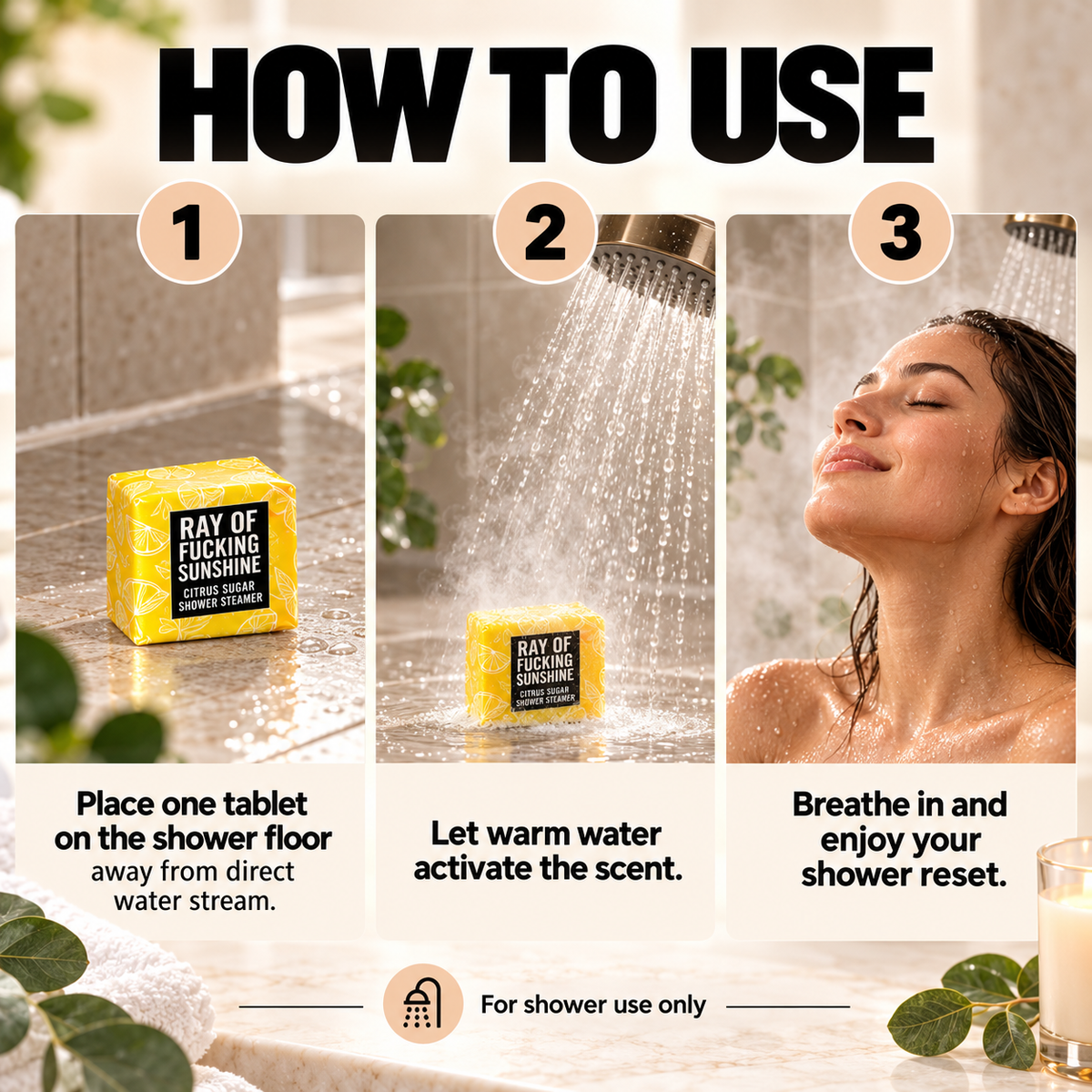✨ Bad Day Shower Steamers Gift Set – 8 Scented Self-Care Shower Tablets