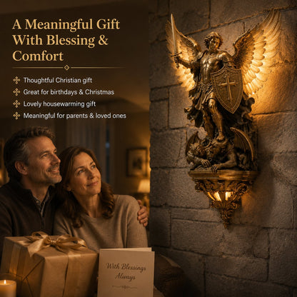Divine Archangel Wall Light | Protection & Faith Decor