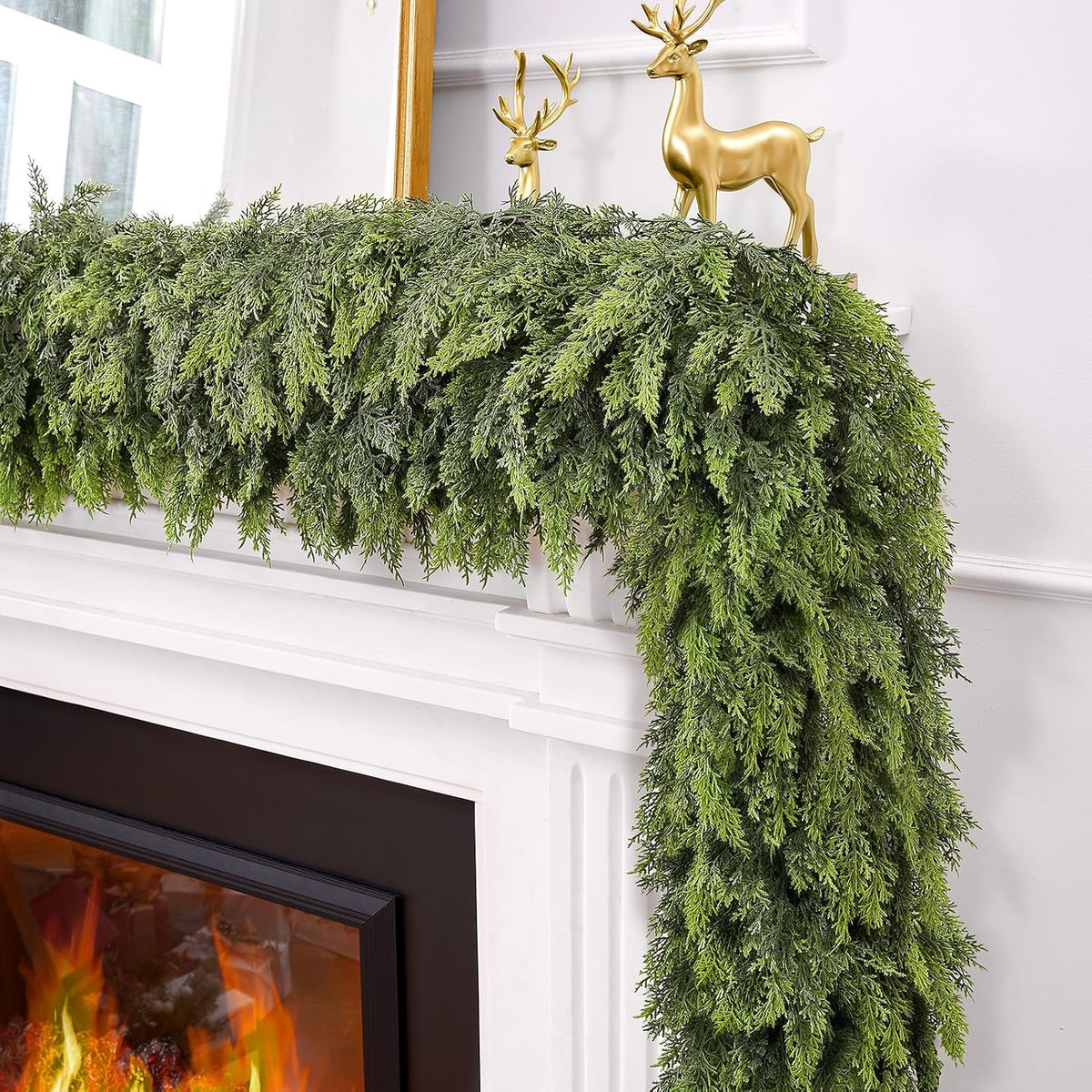 🎁Hot Sale Promotion 49% OFF🔥5-6 FT Christmas Cedar Garland for Mantle