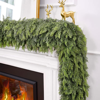 🎁Hot Sale Promotion 49% OFF🔥5-6 FT Christmas Cedar Garland for Mantle