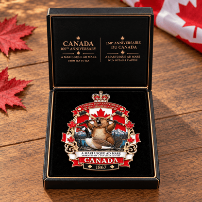 🍁 Canada 160th Anniversary “A Mari Usque Ad Mare” Tribute Badge | 3.5-Inch 3D Metal Enamel Keepsake 🇨🇦