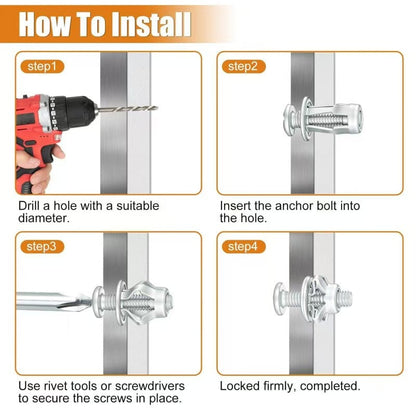 40-Piece Expansion Screw & Petal Nut Kit That Locks Into Hollow Walls