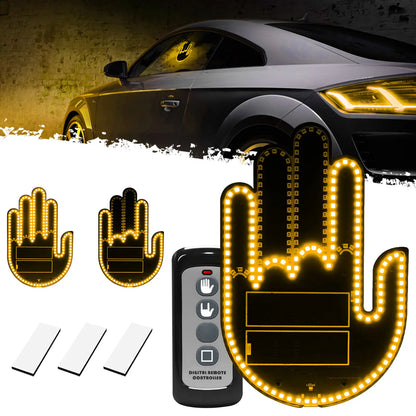 DIBMS Remote Control LED Car Gesture Light – Rechargeable Finger Hand Sign for Rear Window