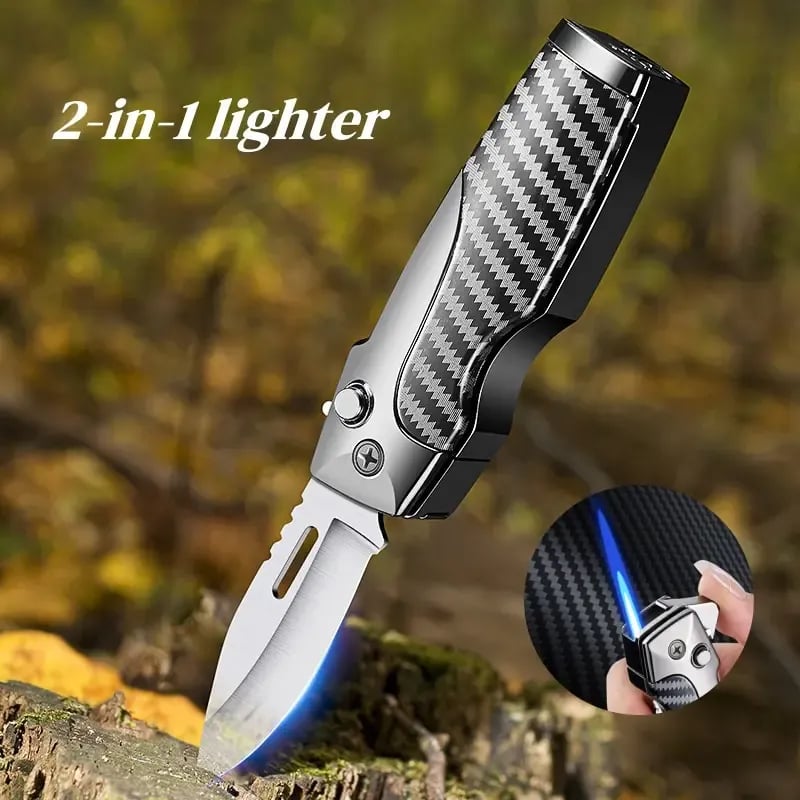 2-in-1 Tactical Folding Knife & Lighter