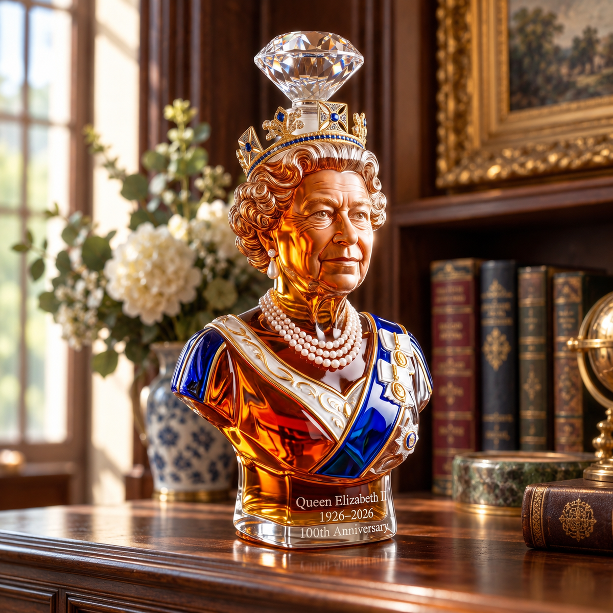 👑QUEEN ELIZABETH II 100TH ANNIVERSARY WHISKEY BOTTLE